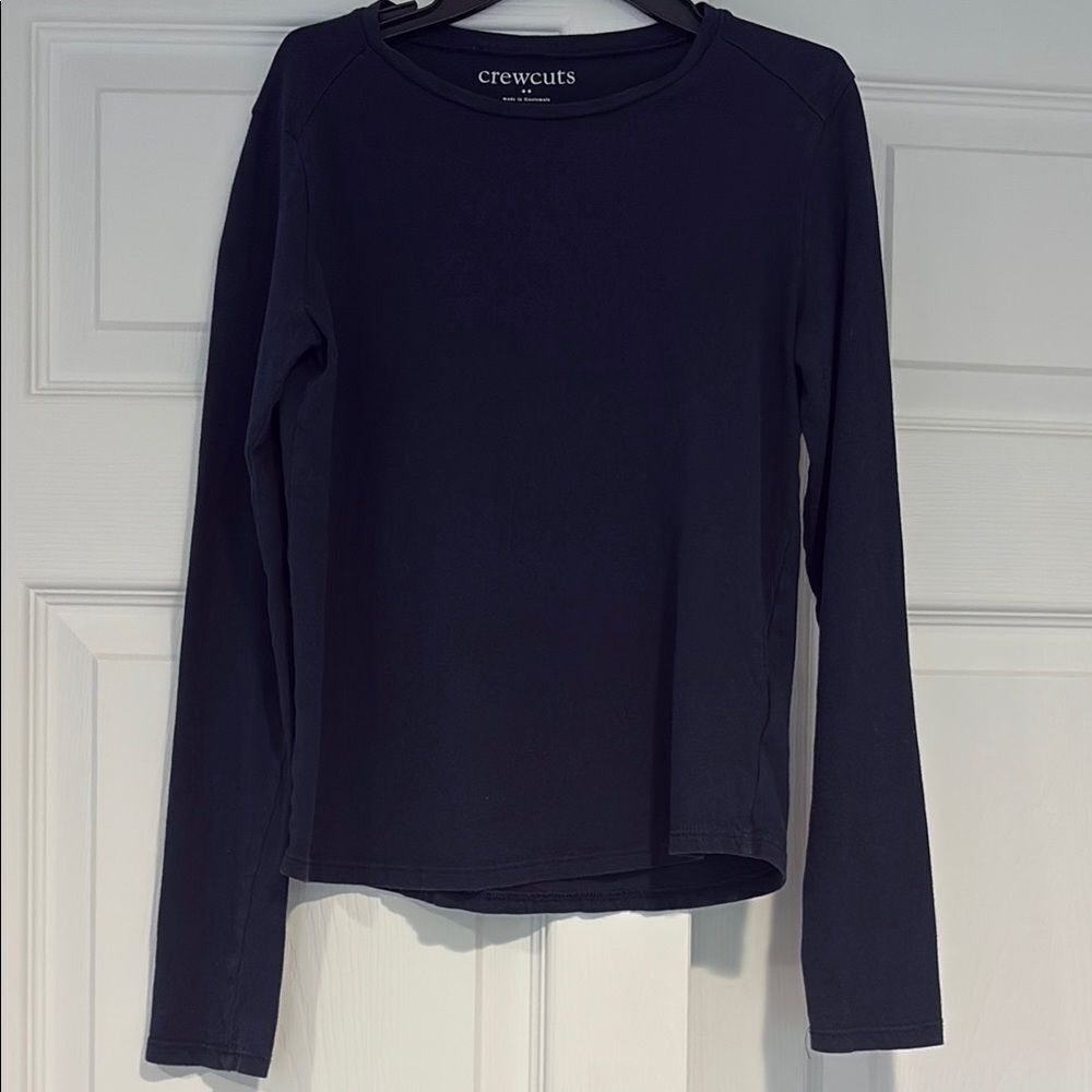 J Crew Crewcuts Girls Long Sleeve Navy Tee Shirt Size 10